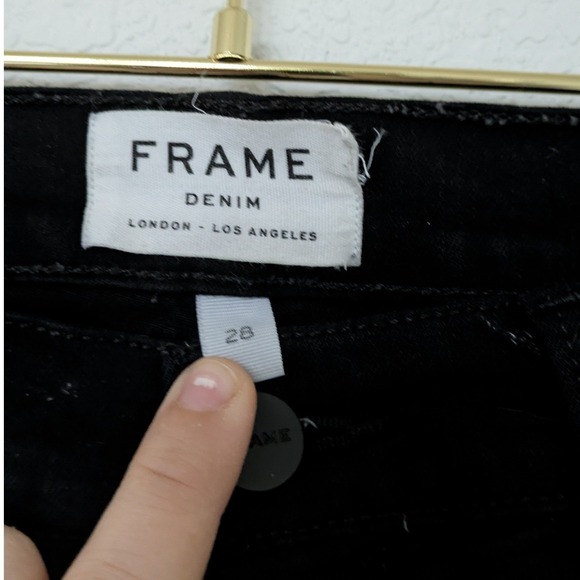Frame Le Skinny de Jeanne Black Jeans with Step Hem - Picture 3 of 5